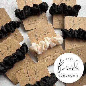 Hen Do Scrunchies | Bride Tribe Favours - Black Theme hen do - I Do Crew Scrunchie - Hair Accessories - Hen Party Favours - Hen Do - Favours