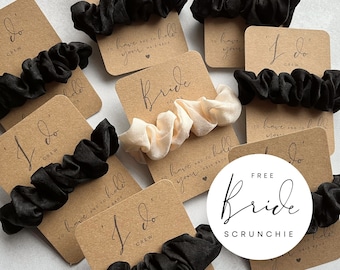 Hen Do Scrunchies | Bride Tribe Favours - Black Theme hen do - I Do Crew Scrunchie - Hair Accessories - Hen Party Favours - Hen Do - Favours