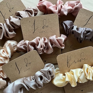 Hen Do Scrunchies | Bride Tribe Favours - Hen Party Favours - I Do Crew - Wedding Hair Accessories - Bridal Favours - Hen do scrunchies