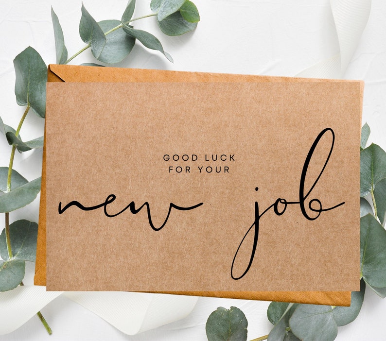 Good Luck For Your New Job Eco Friendly Card New Job Card Etsy