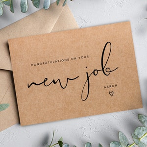 Personalised Congratulations on Your New Job Card New Job Card Card for ...
