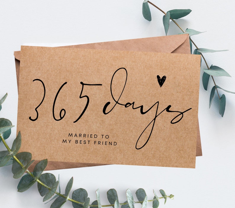 365 Days Anniversary Card Kraft Card First Anniversary | Etsy UK