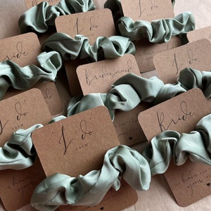 Sage Hen Do Scrunchies | Bride Tribe Favours - Hen Party Favours - I Do Crew - Wedding Hair Accessories - Bridal Favours - Hen do scrunchies