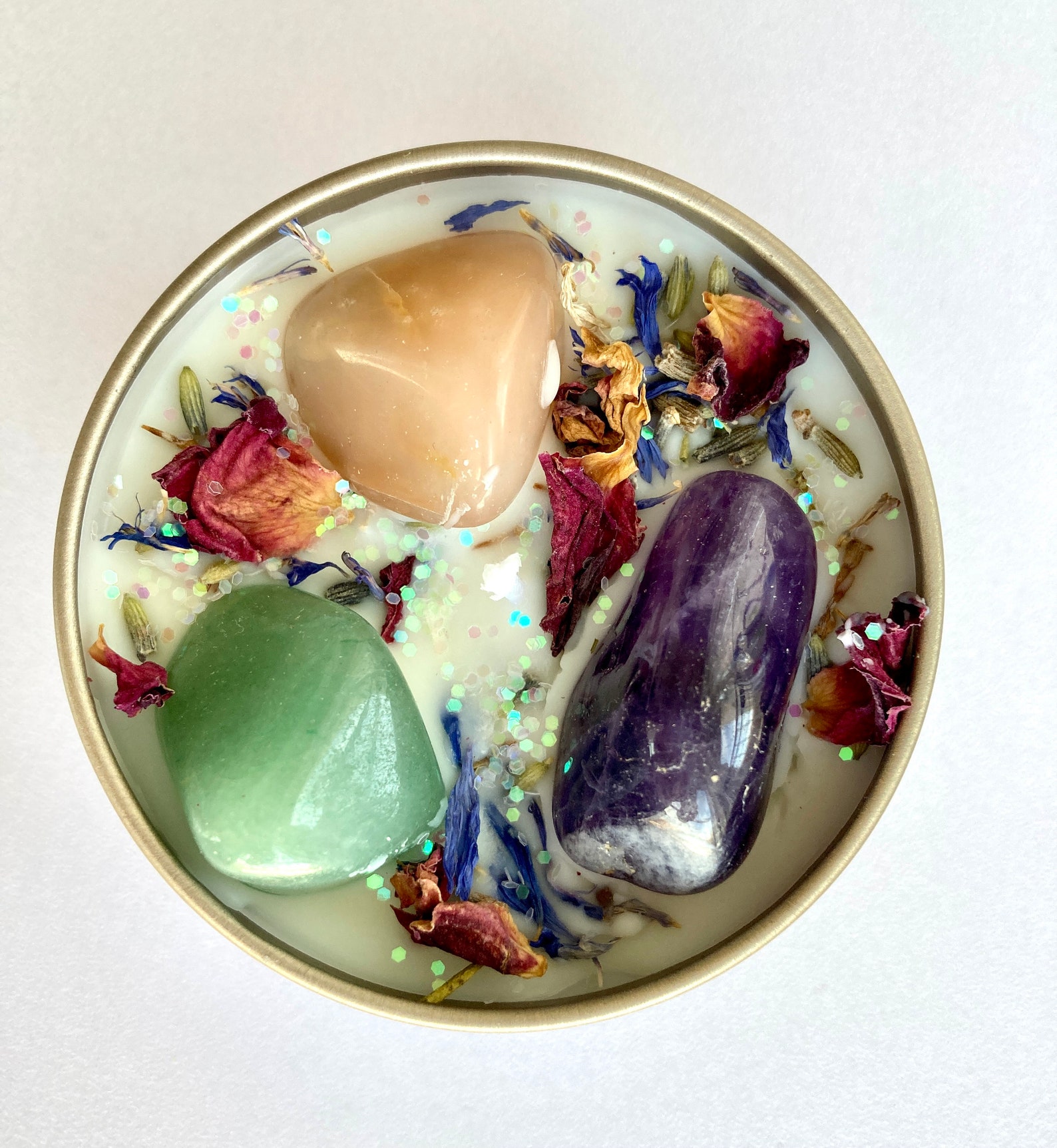 EMOTIONAL HEALING Crystal Infused Candle Gemstone Candle Etsy
