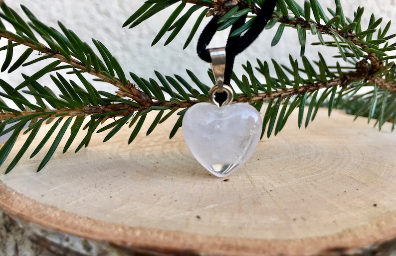 ROSE QUARTZ Heart Pendant Crystal Heart Necklace Rose Quartz Crystal Heart Gemstone Heart Pendant Rose Quartz Necklace Heart Necklace