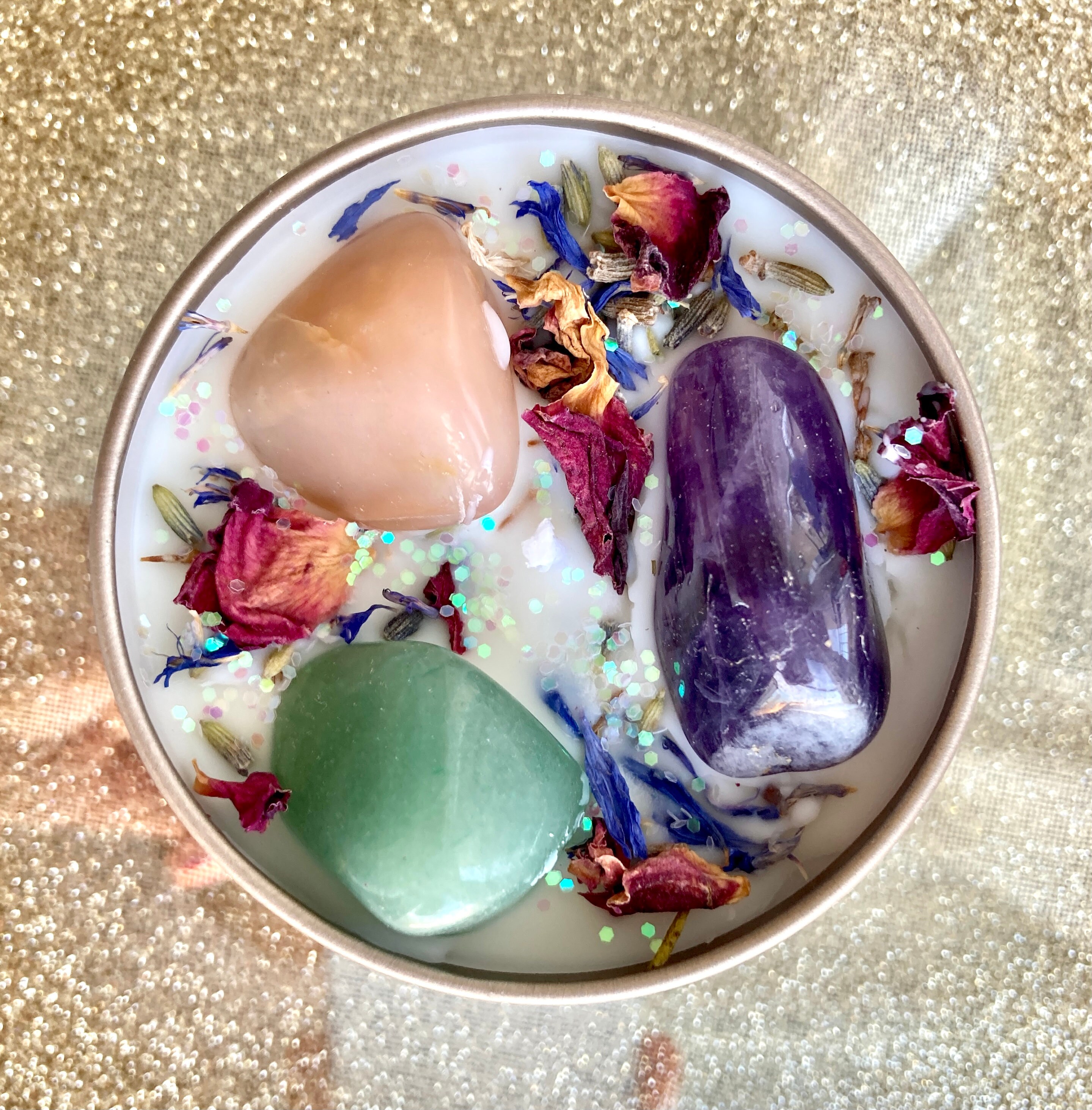 EMOTIONAL HEALING Crystal Infused Candle Gemstone Candle Etsy