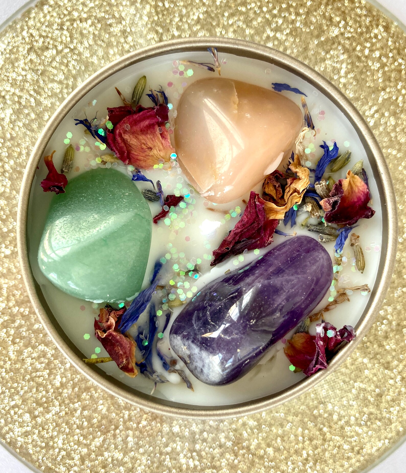 EMOTIONAL HEALING Crystal Infused Candle Gemstone Candle Etsy