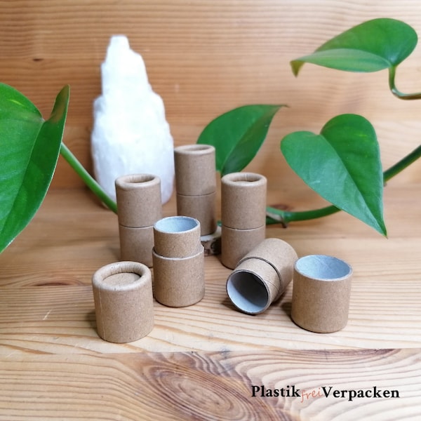 Lippenstifthülsen 5ml aus Kraftpapier Pappe Leerhülse für deinen DIY Lippenbalsam - Röhre ölbeständig PushUp-Stick Lipbalm container