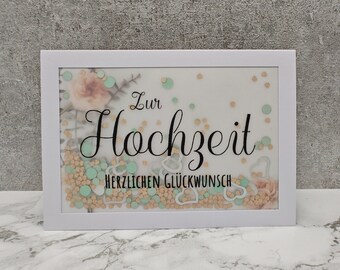 Hochzeitskarte "Zur Hochzeit Herzlichen Glückwunsch" Konfettikarte Schüttelkarte Konfetti Hochzeit Hochzeitsgast Kreativbegabt