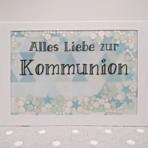 Kommunion Konfettikarte Grußkarte mit Briefumschlag Unikat Handmade Kreativbegabt