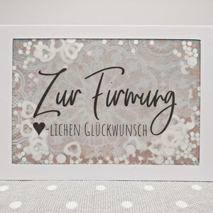 Firmung Konfettikarte Grußkarte mit Briefumschlag Unikat Handmade Kreativbegabt