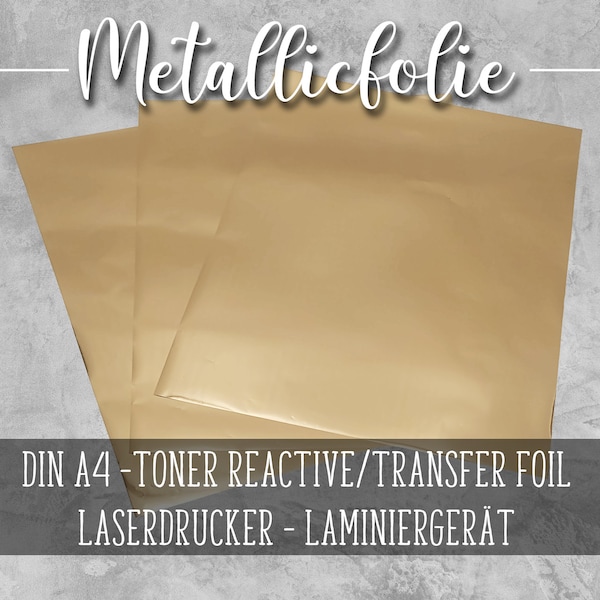 Hellgold - A4 Heißprägefolie   Toner Reactive Folieren Laserdruck Hot Transferfolie Metallicfolie Laminieren Laminator Hotfoil