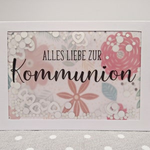 Kommunion Konfettikarte Grußkarte mit Briefumschlag Unikat Handmade Kreativbegabt