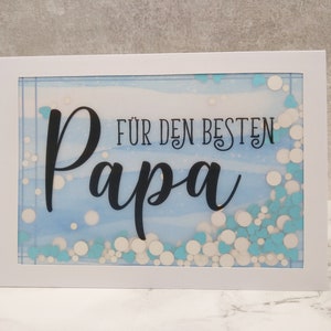 Konfetti Vatertagskarte "Für den besten Papa" Grußkarte Konfettikarte mit Briefumschlag Handmade Kreativbegabt