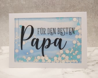 Confetti Father's Day Card "For the Best Dad" Greeting Card Confetti Card with Envelope Handmade and creative