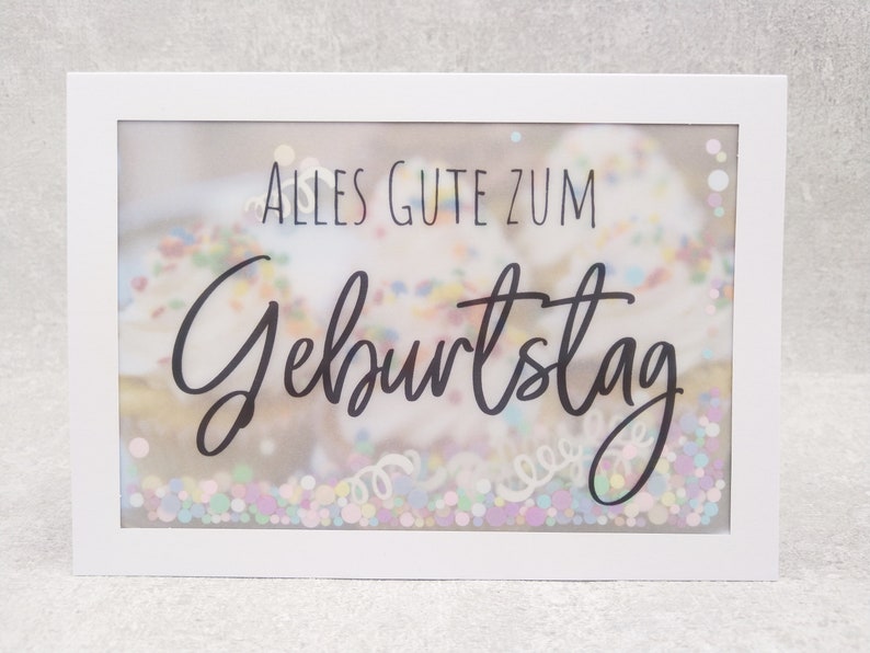 4er Set/einzelne Geburtstagskarten Set Nr. 2 Konfettikarten Happy Birthday Briefumschlag Schüttelkarte Konfetti Geburtstag Kreativbegabt Alles Gute zum...