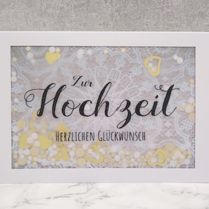 Hochzeitskarte "Zur Hochzeit herzlichen Glückwunsch" Konfettikarte Briefumschlag Schüttelkarte Konfetti Hochzeit Hochzeitsgast Kreativbegabt