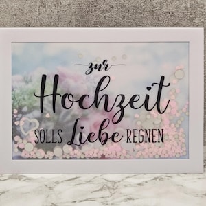 Hochzeitskarte "Zur Hochzeit solls Liebe regnen" Konfettikarte Briefumschlag Schüttelkarte Konfetti Hochzeit Hochzeitsgast Kreativbegabt