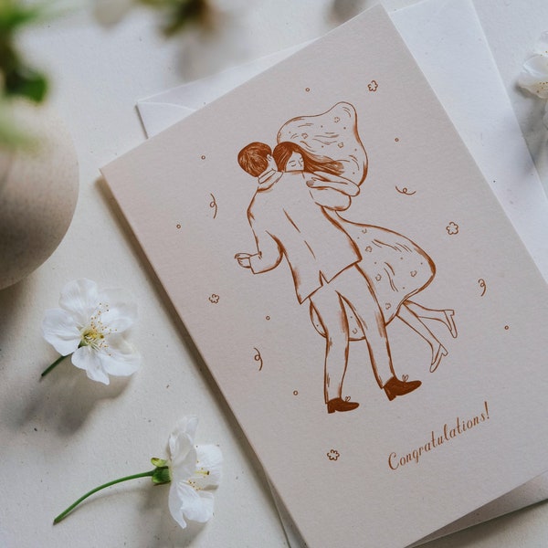 Wedding dance | A6 Folded Card | Illustrated Greeting Card | Wedding illustration | Wedding card | Congratulations | Envelope included