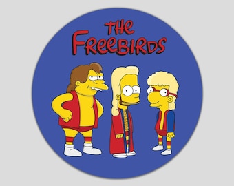 The Fabulous Freebirds - 3" Round Sticker - Pro Wrestling