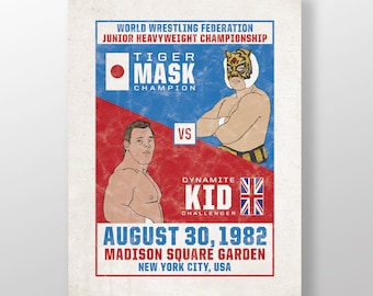 Tiger Mask vs. Dynamite Kid 18x24" Poster