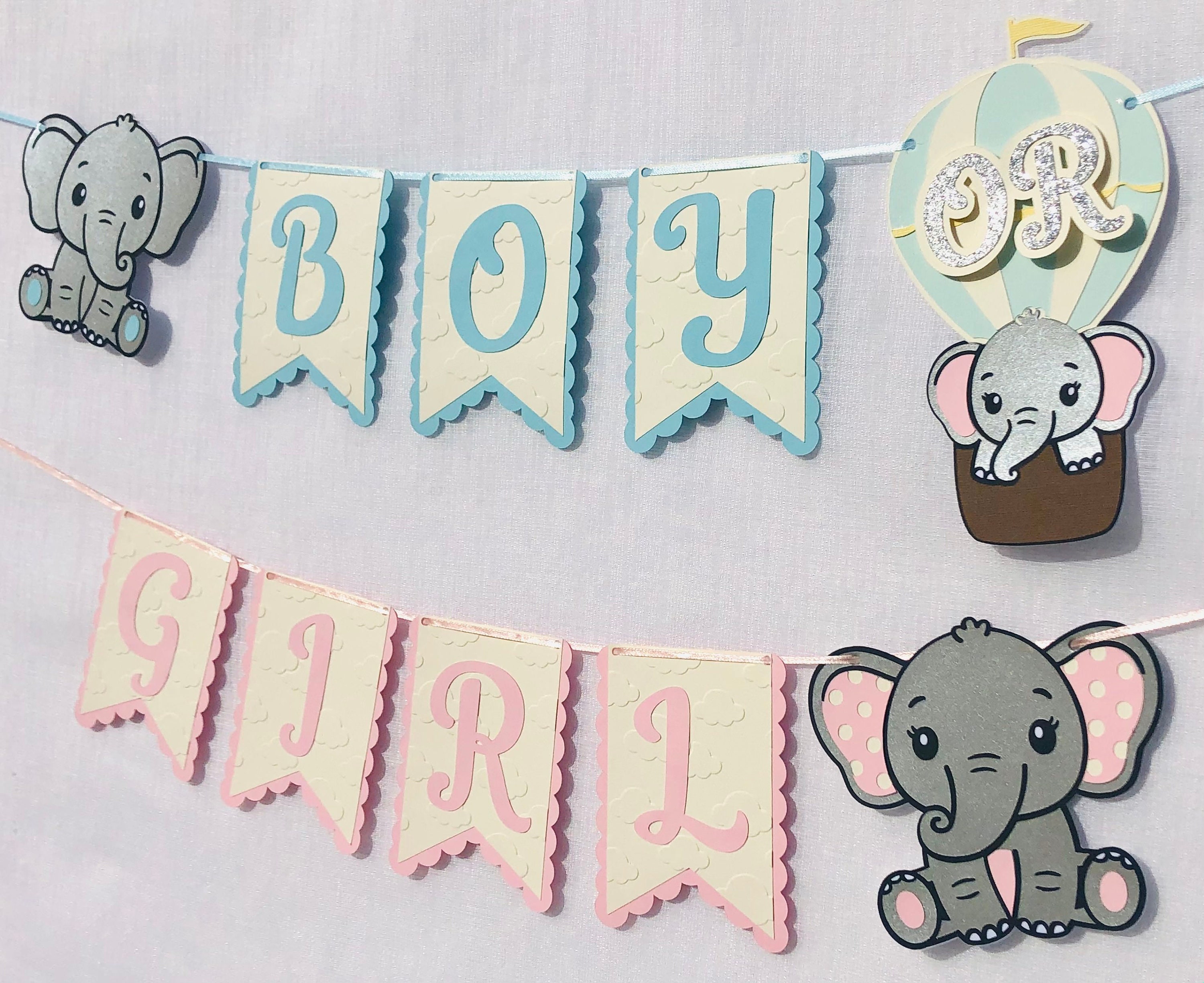 Elephant Hot Air Balloon Baby Boy or Girl Gender Reveal Shower - Etsy