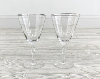 s Fostoria Engagement Platinum Trim #6092 Iced Tea Footed Tumbler s Fostoria Engagement Platinum Trim #6092 Iced Tea Footed Tumbler