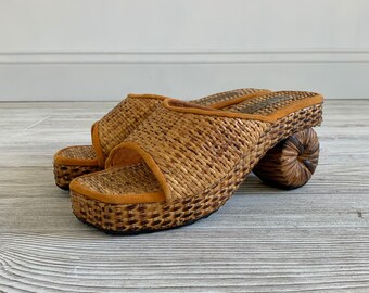 rattan mules