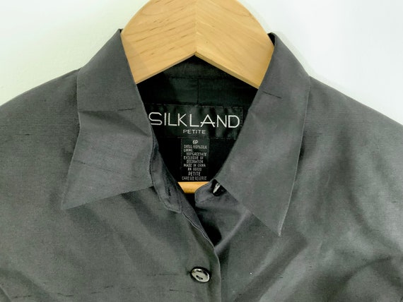 Vintage Silkland Black Beaded Blouse; Vintage 90s… - image 2