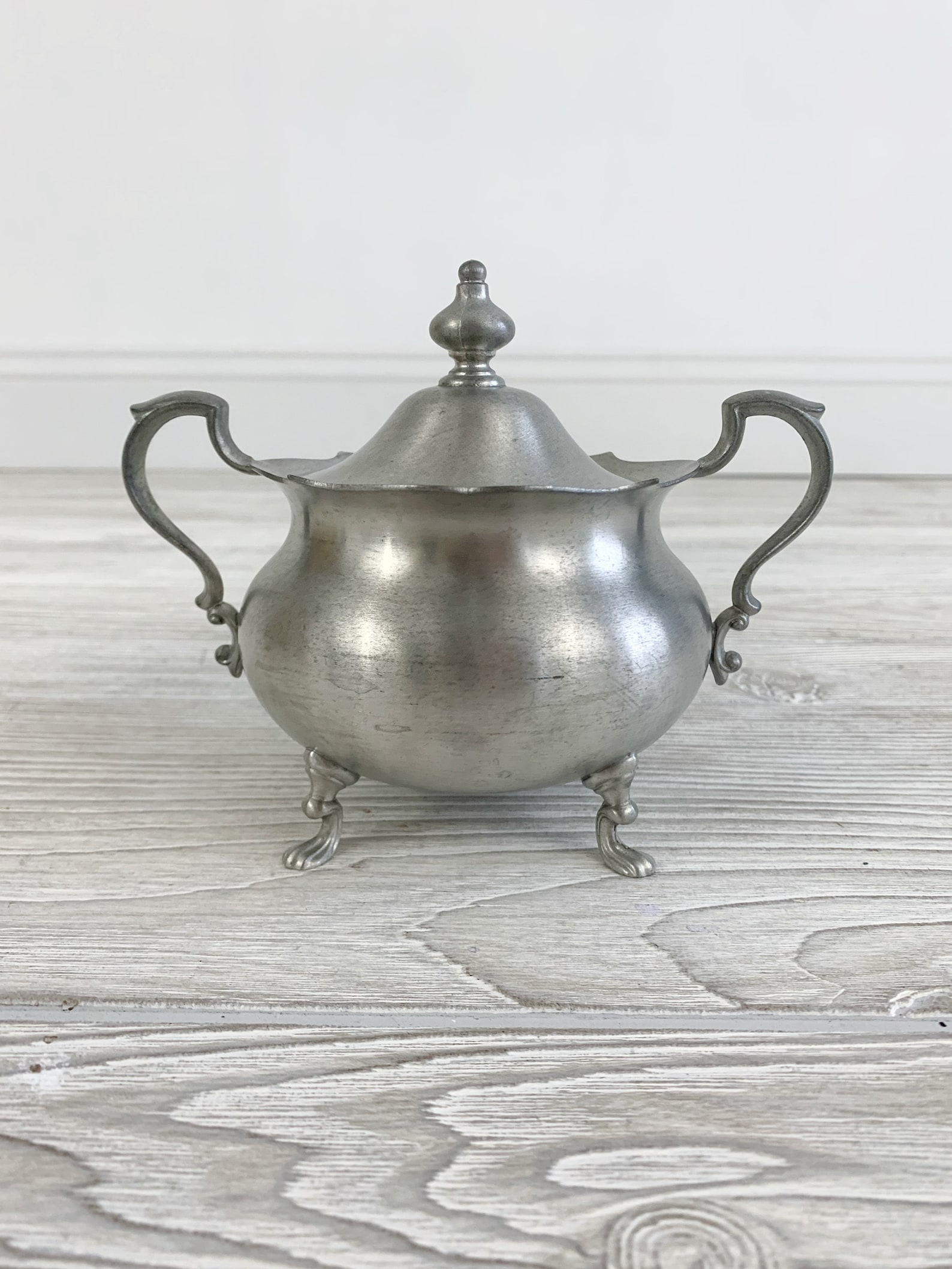 Vintage Poole Pewter Tea Set Teapot Creamer and Sugar With Etsy