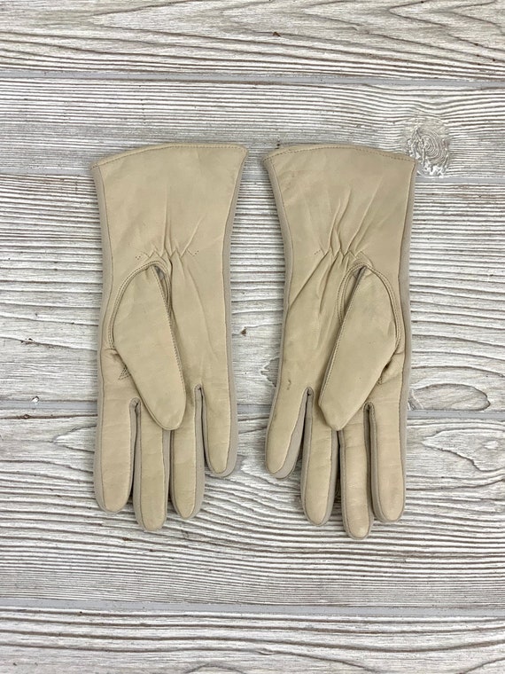 Vintage Wrist Length Leather Gloves; Vintage Ladi… - image 5