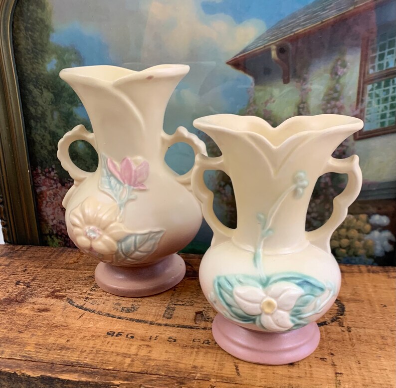Pair of Vintage Hull Pottery Vases Magnolia Vase Wildflower Etsy