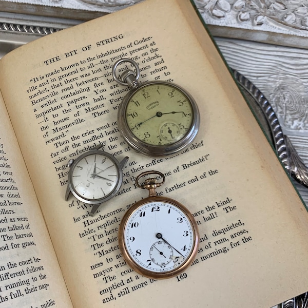Veel Vintage horloges, zakhorloge, wijzerplaat. (HG)