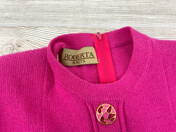 Vintage Roberta Knits Button Dress with Zipper; V… - image 4