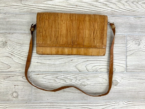 Vintage 80s Eel Skin Purse; Vintage Eel Skin Clut… - image 2