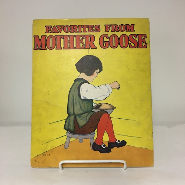 Vintage 1916 Favorites from Mother Goose Childrens Book Nursery Rhyme Bedtime Story Book (K)