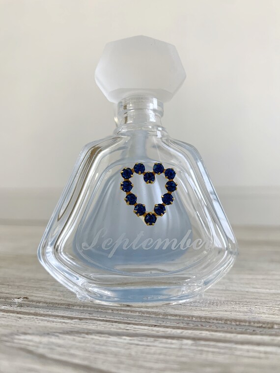 Vintage Perfume Bottles; Blue Frosted Glass; Sept… - image 3