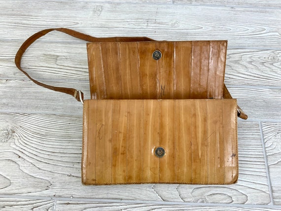 Vintage 80s Eel Skin Purse; Vintage Eel Skin Clut… - image 7