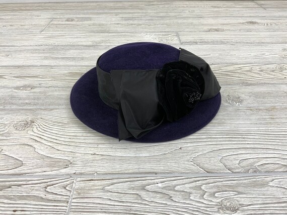 Chapeau Fedora Femme Vintage Marshall Fields - Felt Lapin, Fabriqué En Angleterre, Couleur Prune