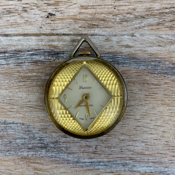 Vintage Lucerne Gold Heart Pendant Watch Necklace | eBay