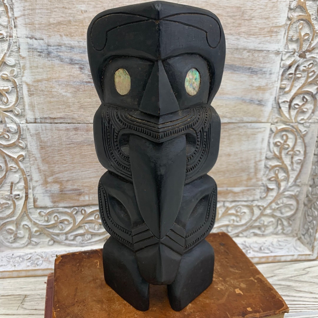 Vintage MĀORI Tiki Totem With Mother of Pearl Eyes /hgo Etsy Australia