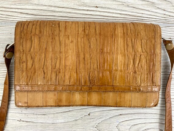 Vintage 80s Eel Skin Purse; Vintage Eel Skin Clut… - image 3