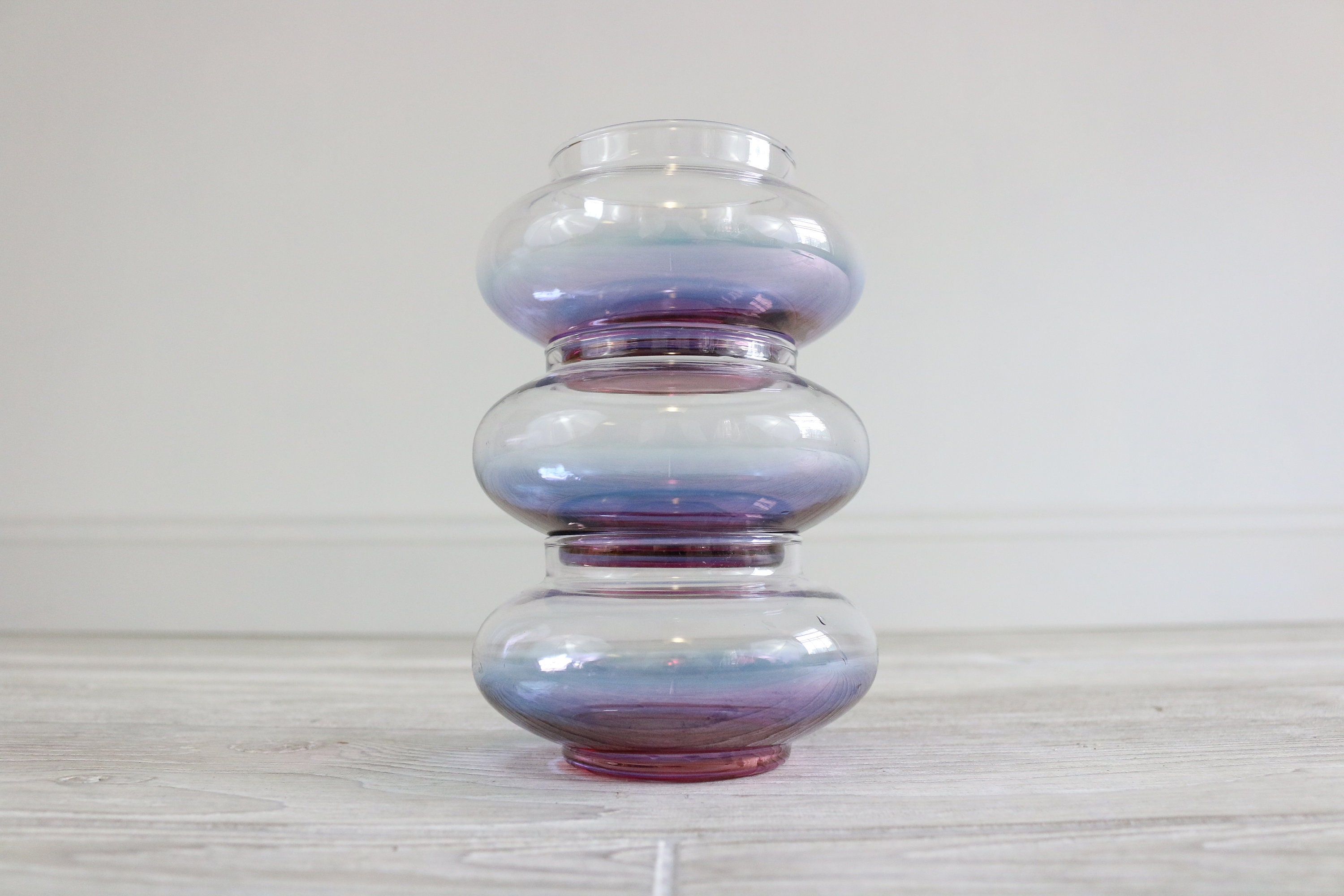 Vintage Carnival Glass Stacking Tea Light Holders | Eee