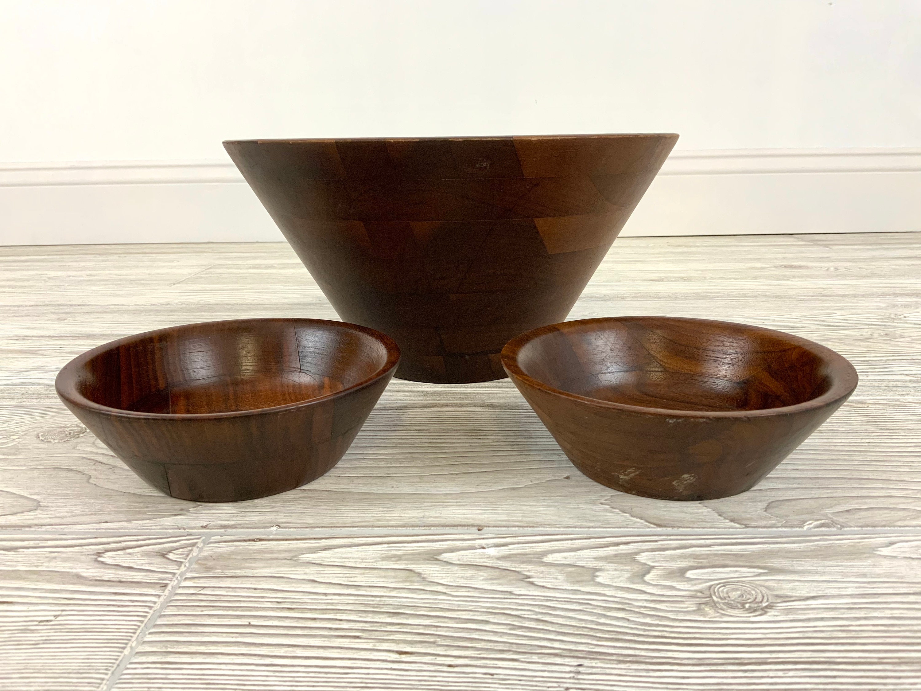Vintage Burl Walnut Bowls Billings Missouri MCM Wood Bowls Etsy