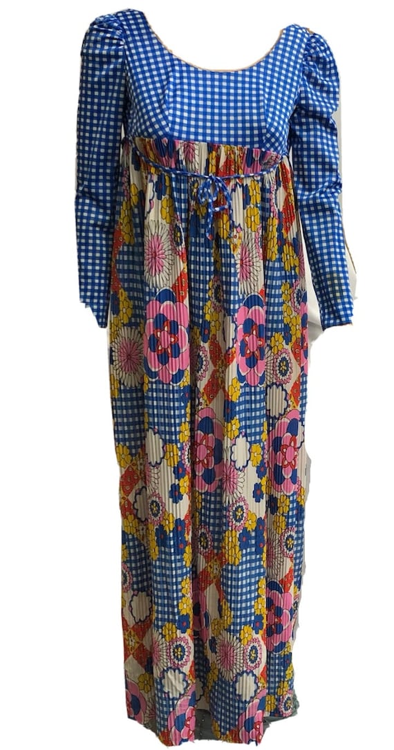 Groovy 1960s/1970s Junior’s Psychedelic Maxi Dres… - image 1