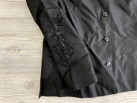 Vintage Silkland Black Beaded Blouse; Vintage 90s… - image 5