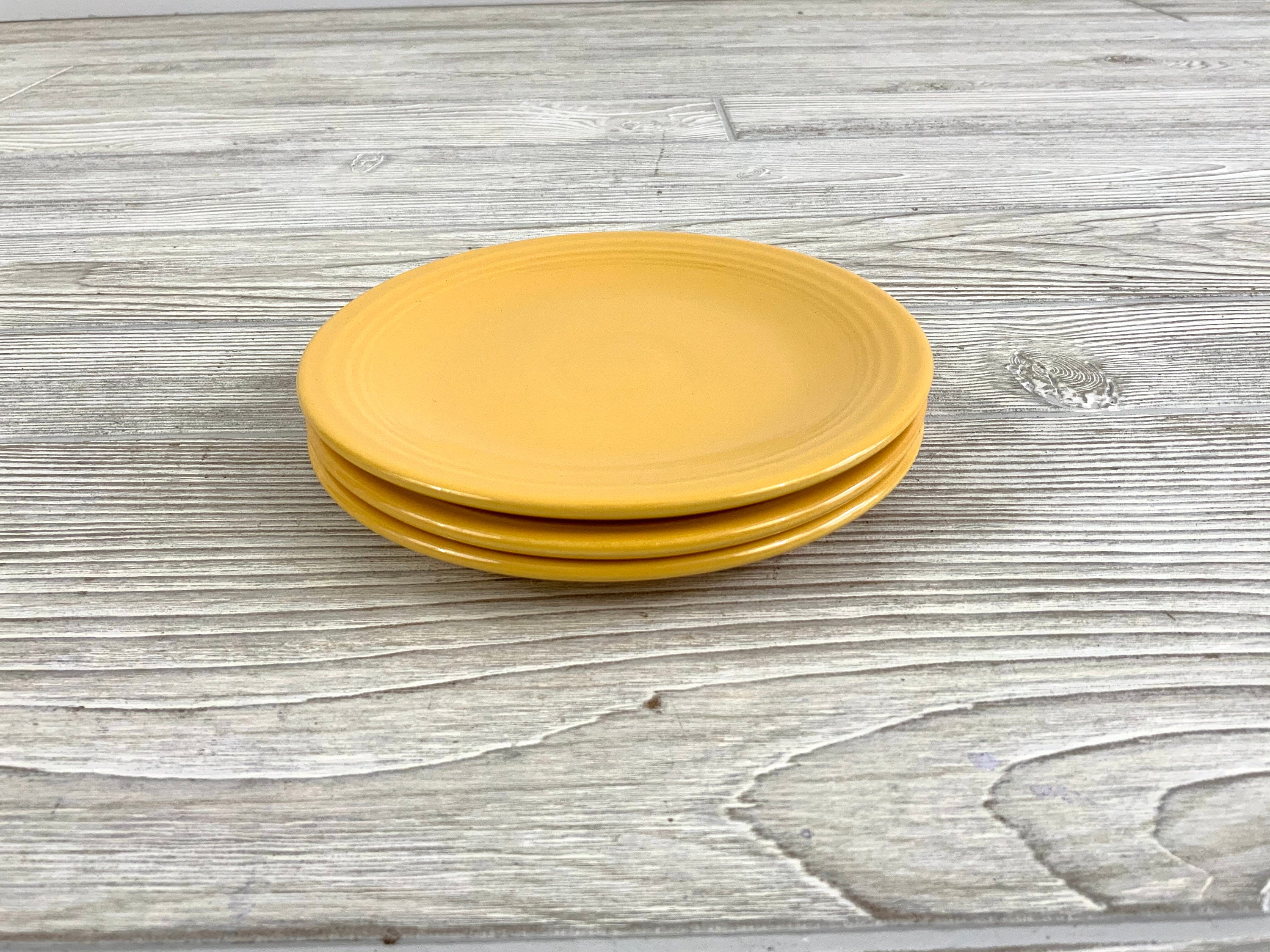 Homer Laughlin Fiestaware Vintage; Fiestaware Jaune Assiettes à Dessert Fiestaware; Lot | Mae