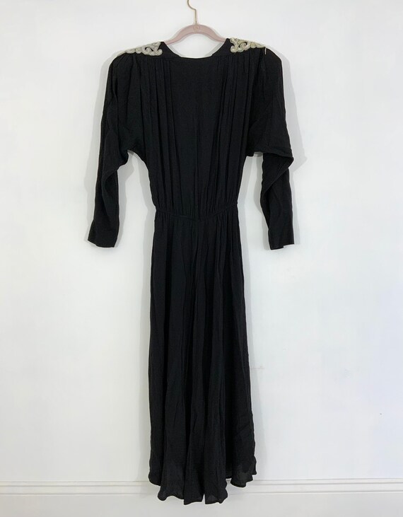 Vintage Carol Anderson Beaded Shoulder Black Dres… - image 8