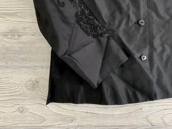 Vintage Silkland Black Beaded Blouse; Vintage 90s… - image 6