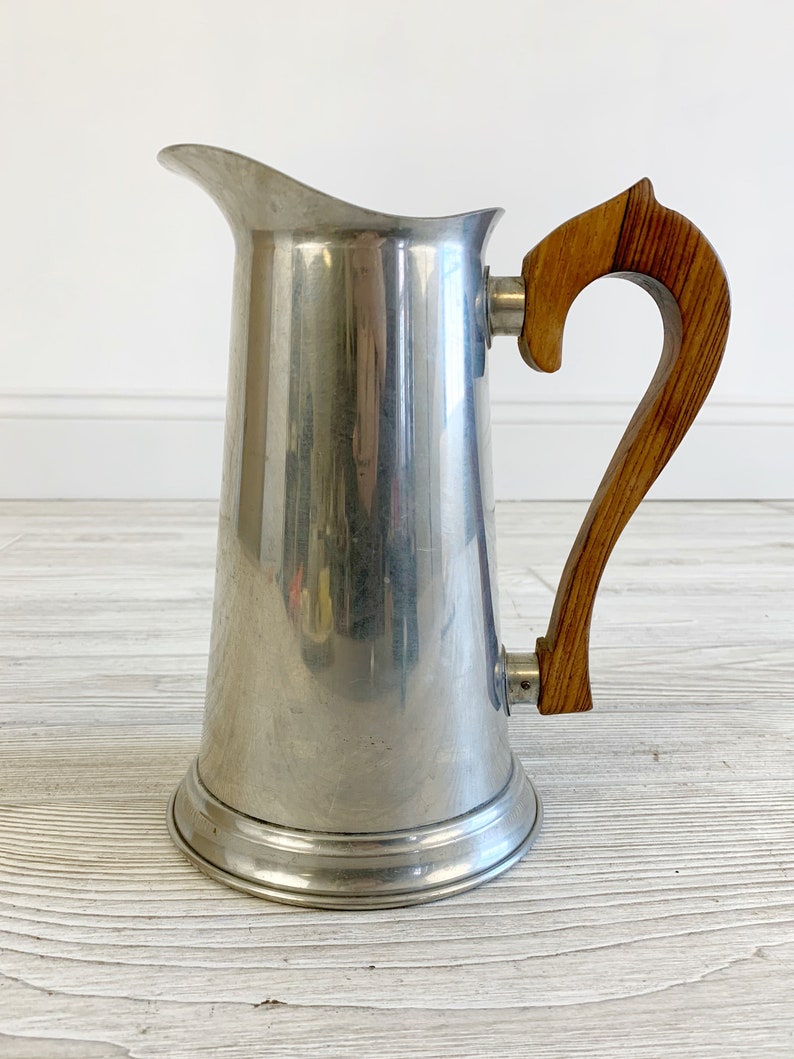 Stieff Pewter Pitcher with Wooden Handle SMH Drink & Barware Drinkware